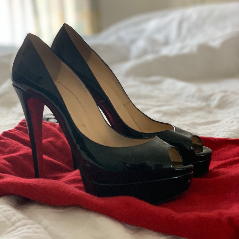 Christian Louboutin Black Lady Peep